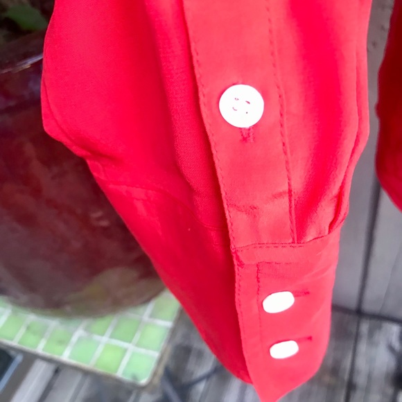 J Crew Gorgeous Red Button Down - Picture 5 of 6
